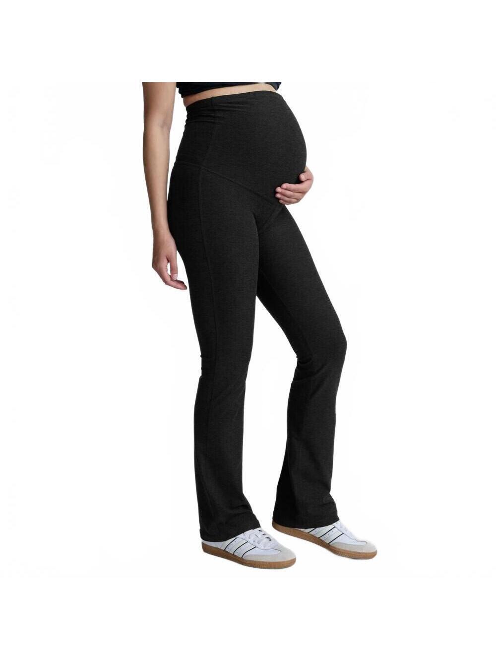 Beyond Yoga Beyond The Bump Spacedye Practice Maternity Flare Pants Black Small
